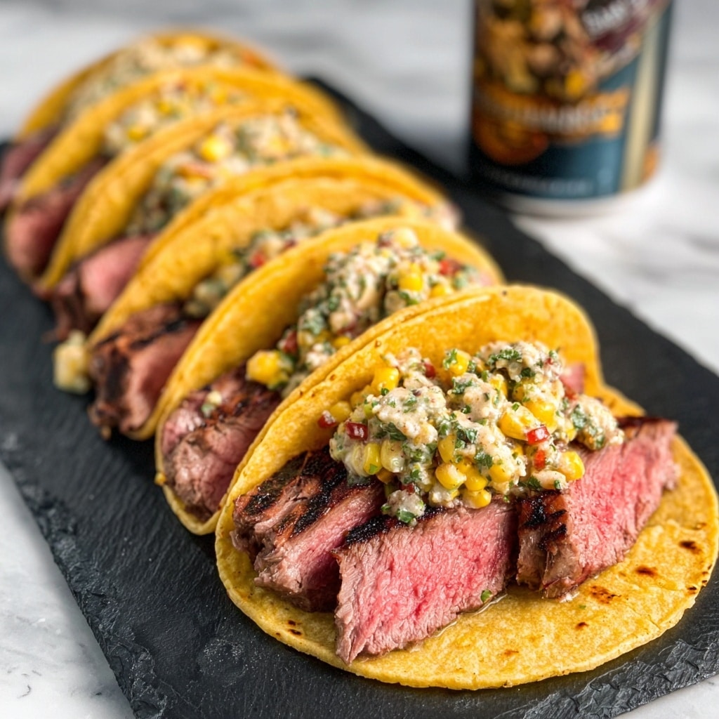 Grilled Steak Elote Tacos Recipe - Recipe Image