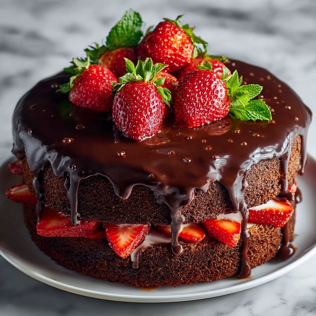 Chocolate Cake with Strawberry Filling Recipe - Recipe Image