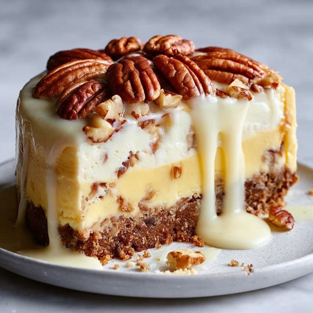 White Chocolate Pineapple Pecan Cheesecake Recipe - Recipe Image