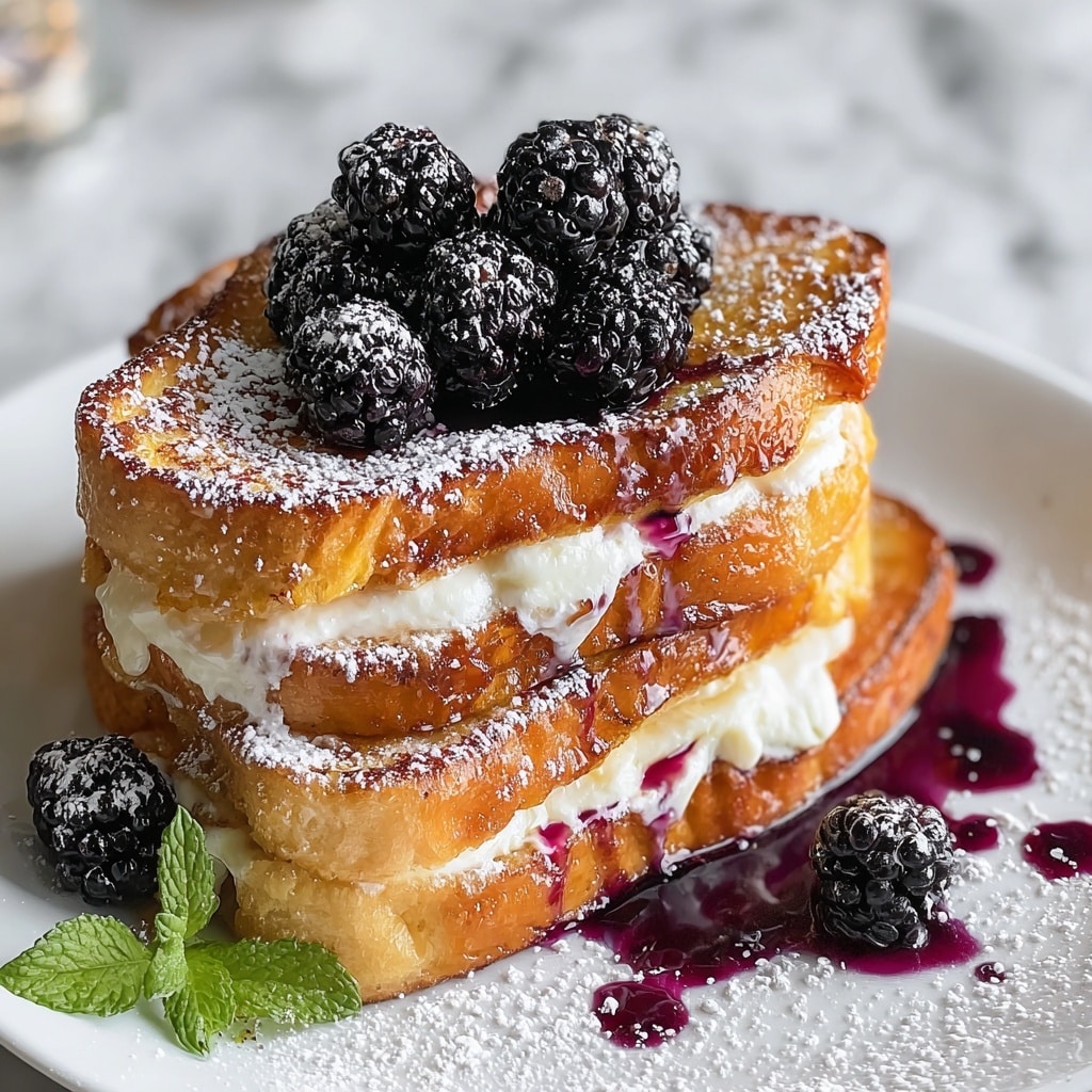 Cream Cheese Stuffed French Toast with Blackberry Compote Recipe