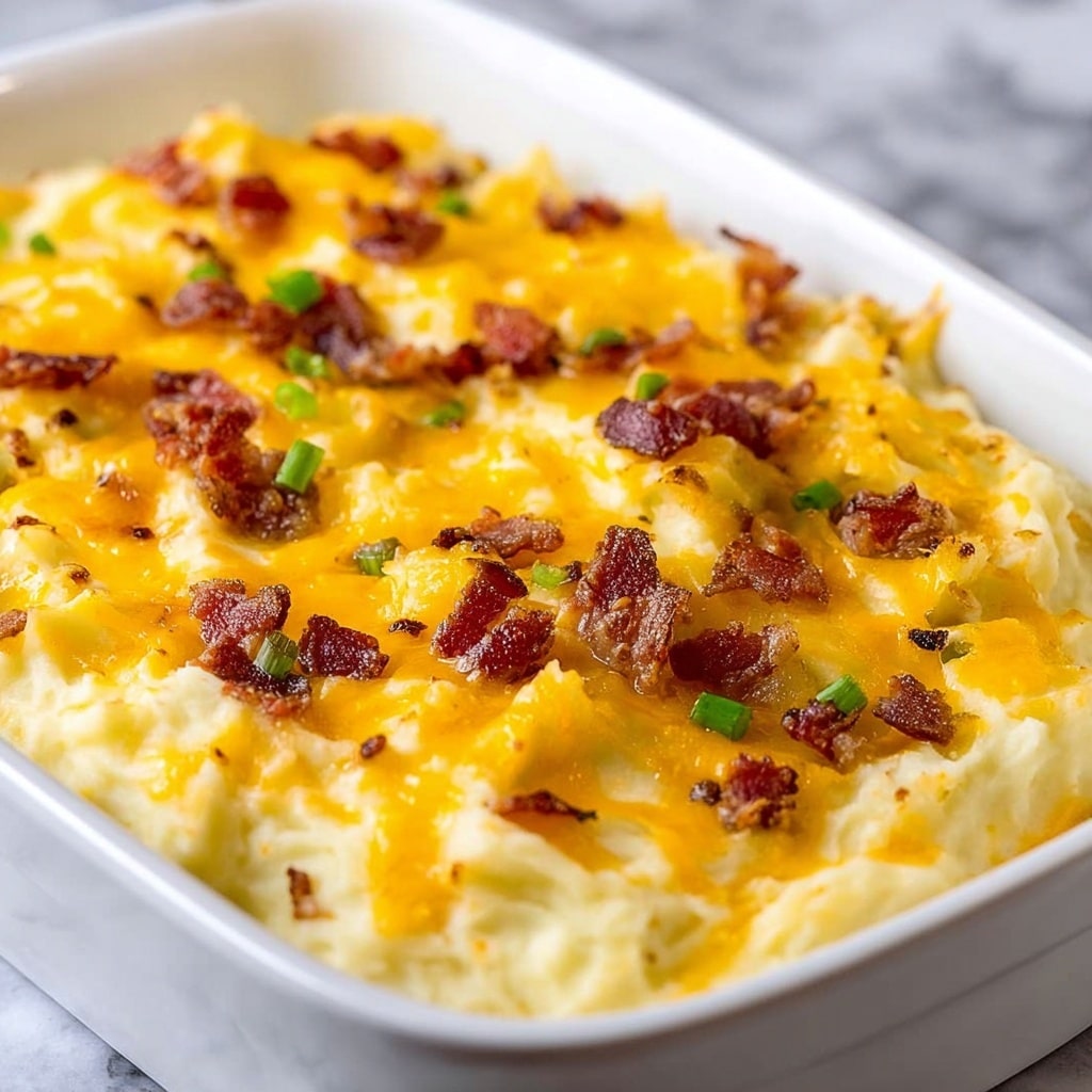 Cheesy Bacon Mashed Potatoes Casserole Recipe - Recipe Image