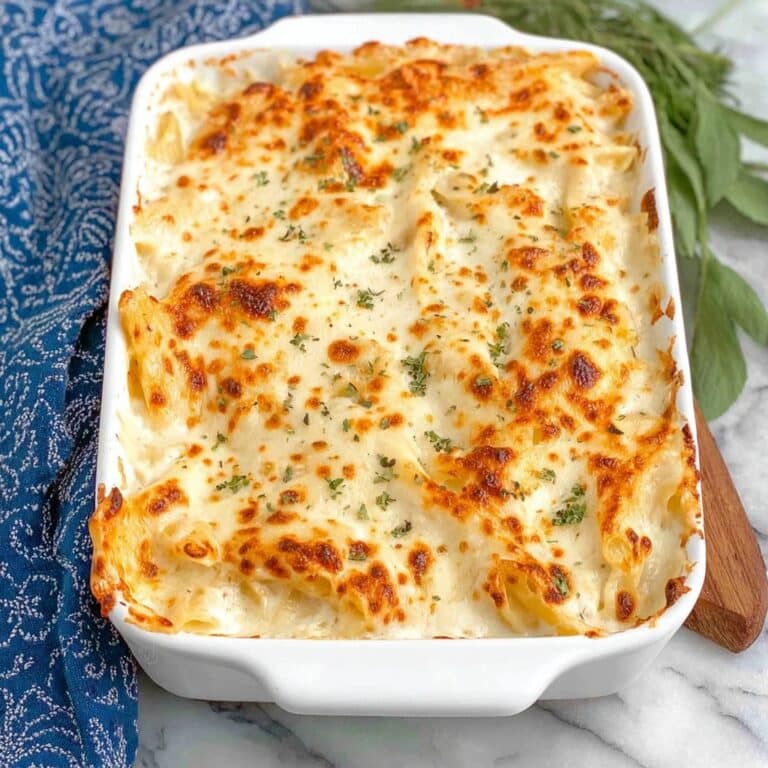 Three Cheese Chicken Alfredo Bake Recipe