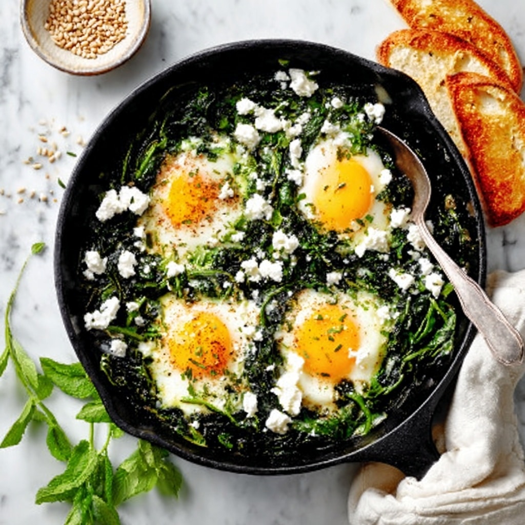 Sauteed Greens with Fried Eggs Recipe