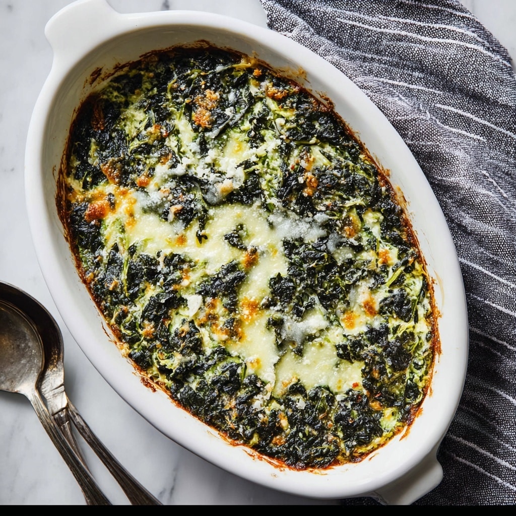 Cheesy Baked Spinach Casserole Recipe