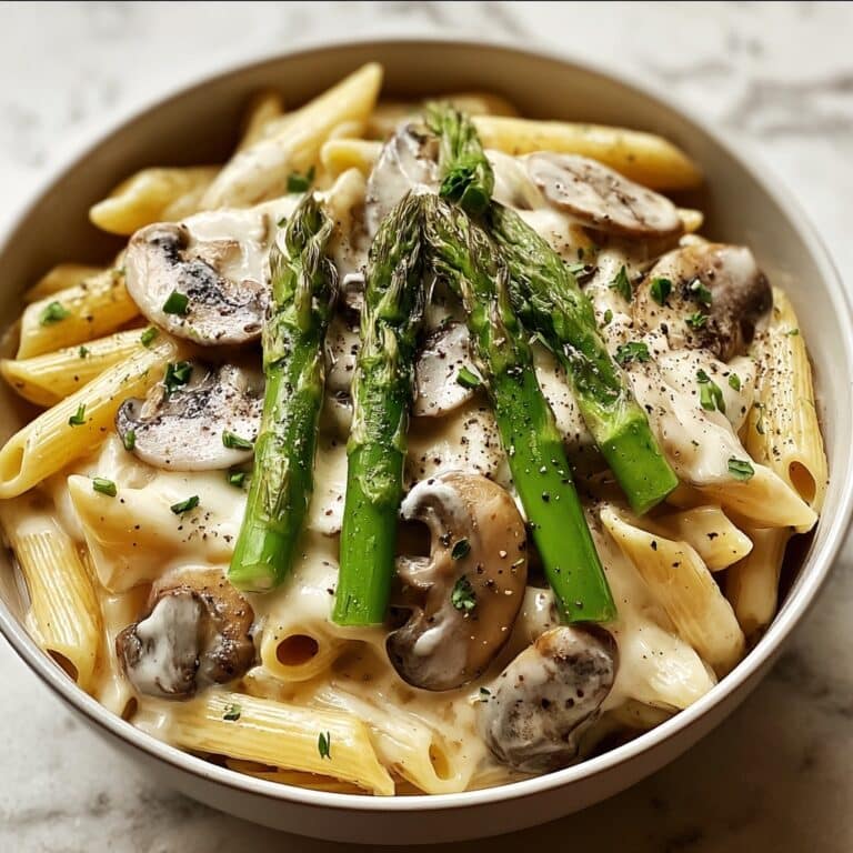 Creamy Mushroom and Asparagus Chicken Penne Recipe