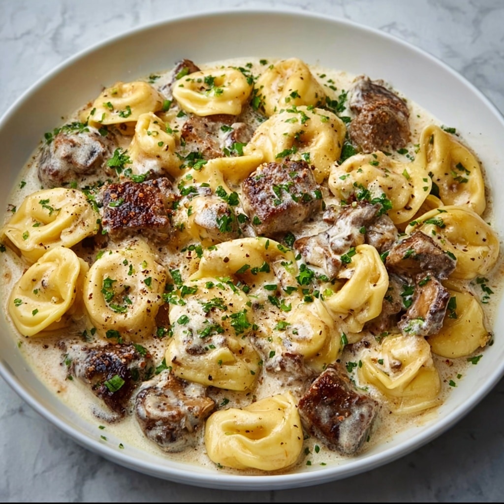 One-Skillet Beef Stroganoff Tortellini Recipe