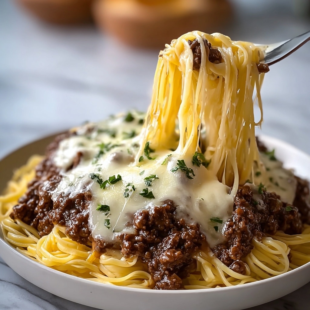 Cheesy Beef Alfredo with Linguine Recipe