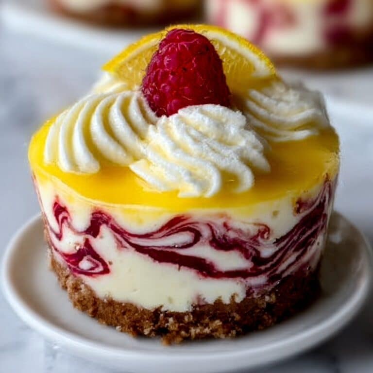 Luscious Lemon Raspberry Swirl Cheesecake Cups Recipe