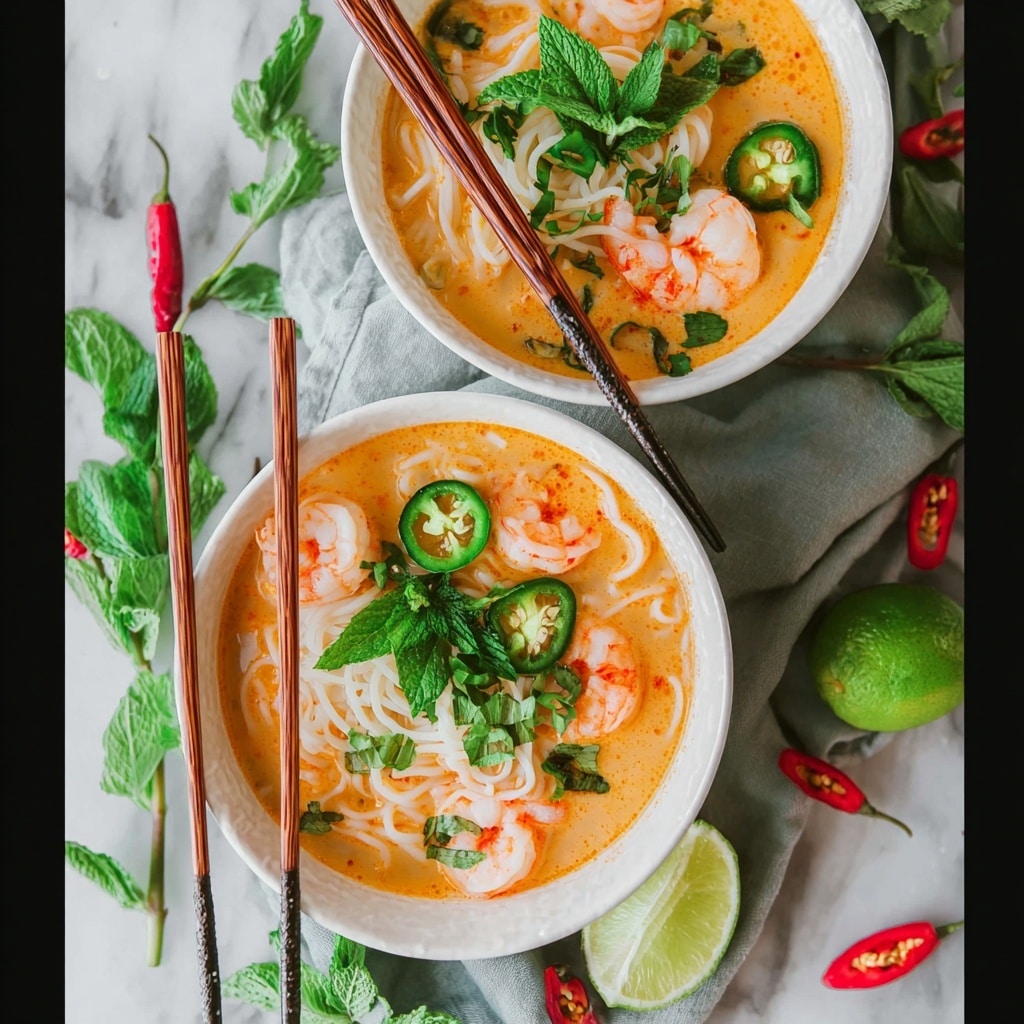 Thai Coconut Curry Shrimp Noodle Soup Recipe - Recipe Image