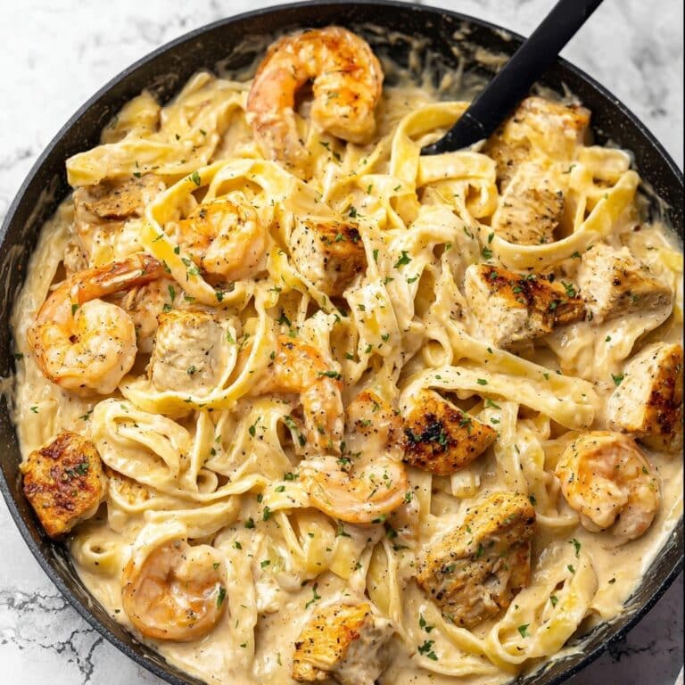 Cajun Chicken and Shrimp Alfredo Recipe