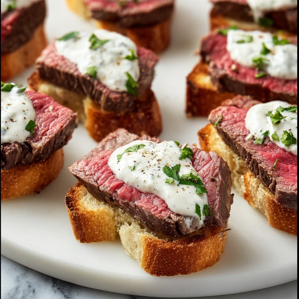 Steak Crostini with Horseradish Cream Recipe