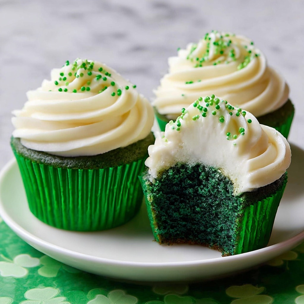 Green Velvet Cupcakes with Cream Cheese Frosting Recipe - Recipe Image