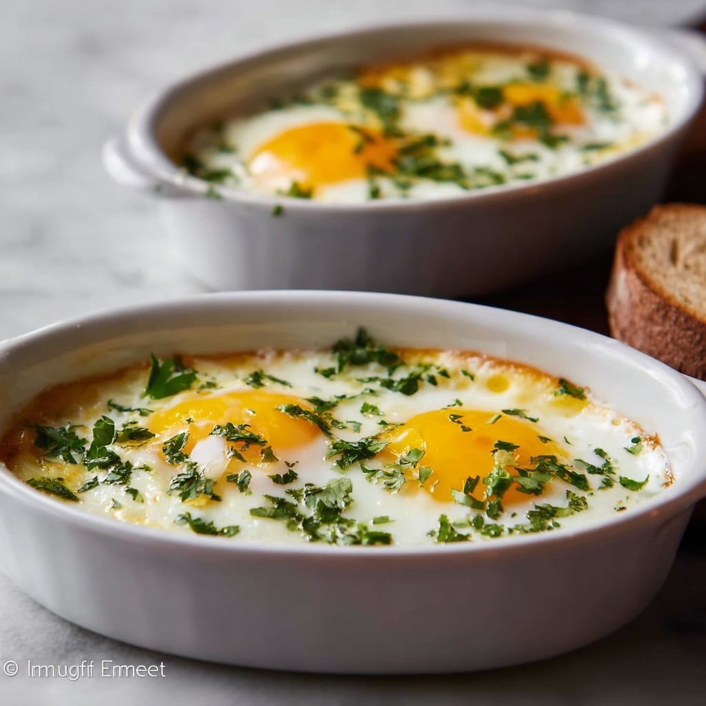Baked Eggs with Tomatoes and Feta Cheese Recipe