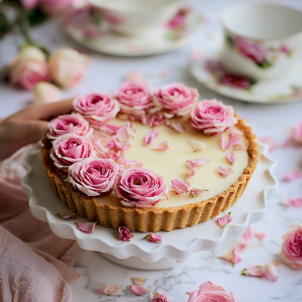 Rose Blossom Panna Cotta Tart Recipe