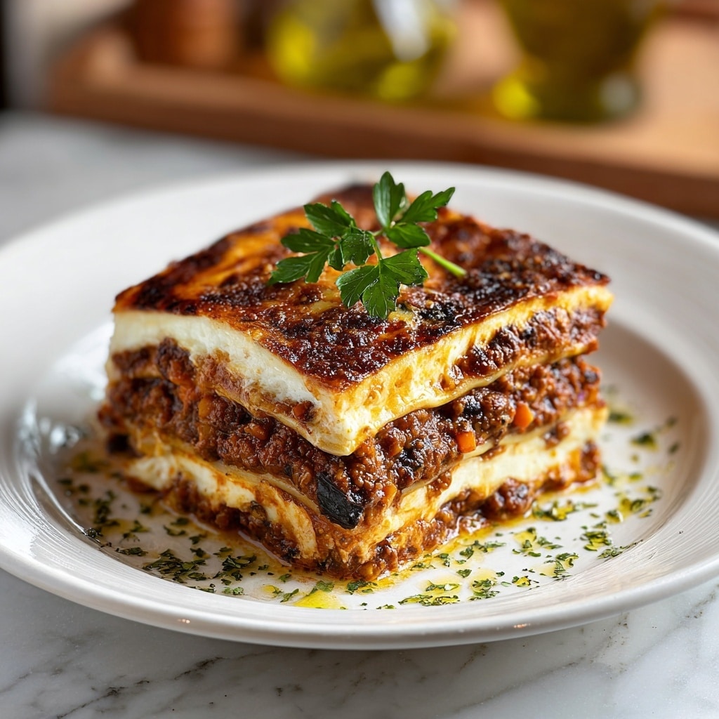 Classic Greek Eggplant Moussaka Recipe - Recipe Image