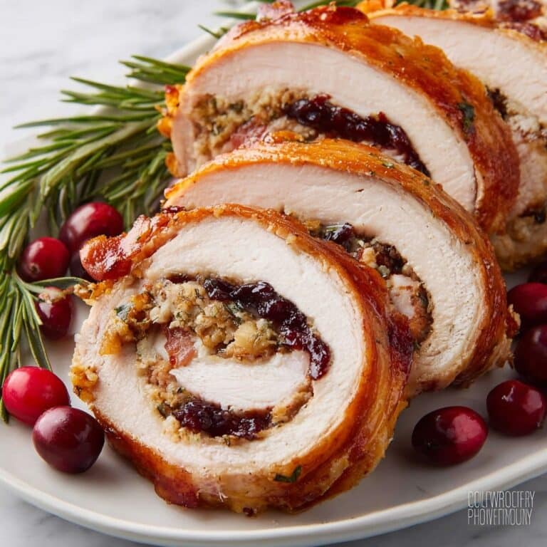 Turkey Roulade with Gruyere and Cranberries Recipe