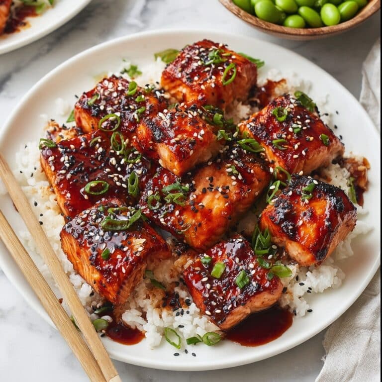 Honey Garlic Salmon Bites Recipe