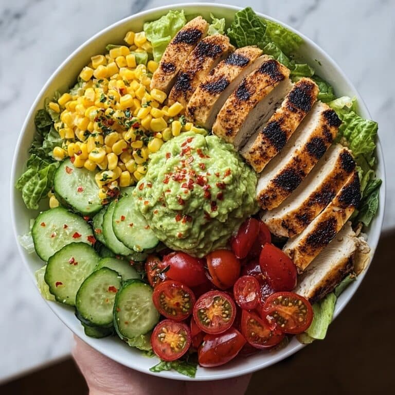 Grilled Chicken Bowl with Creamy Avocado Sauce & Veggies Recipe