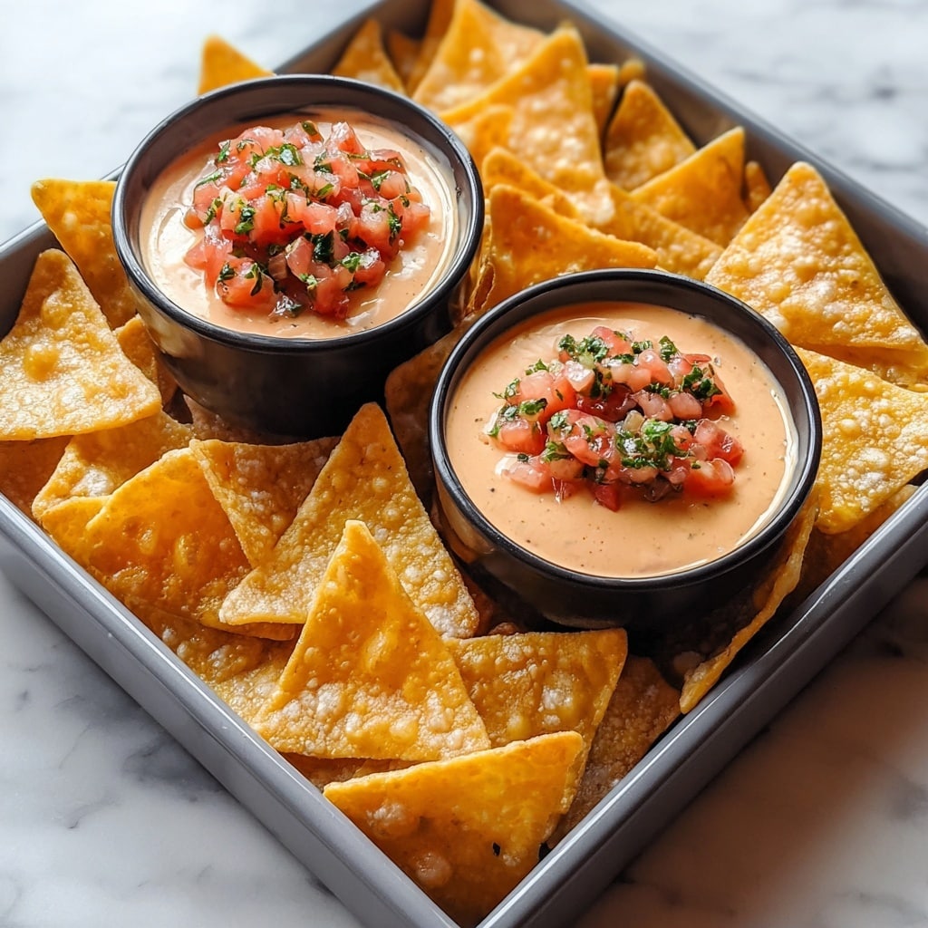 Nacho Triangles with Salsa-Ranch Dipping Sauce Recipe