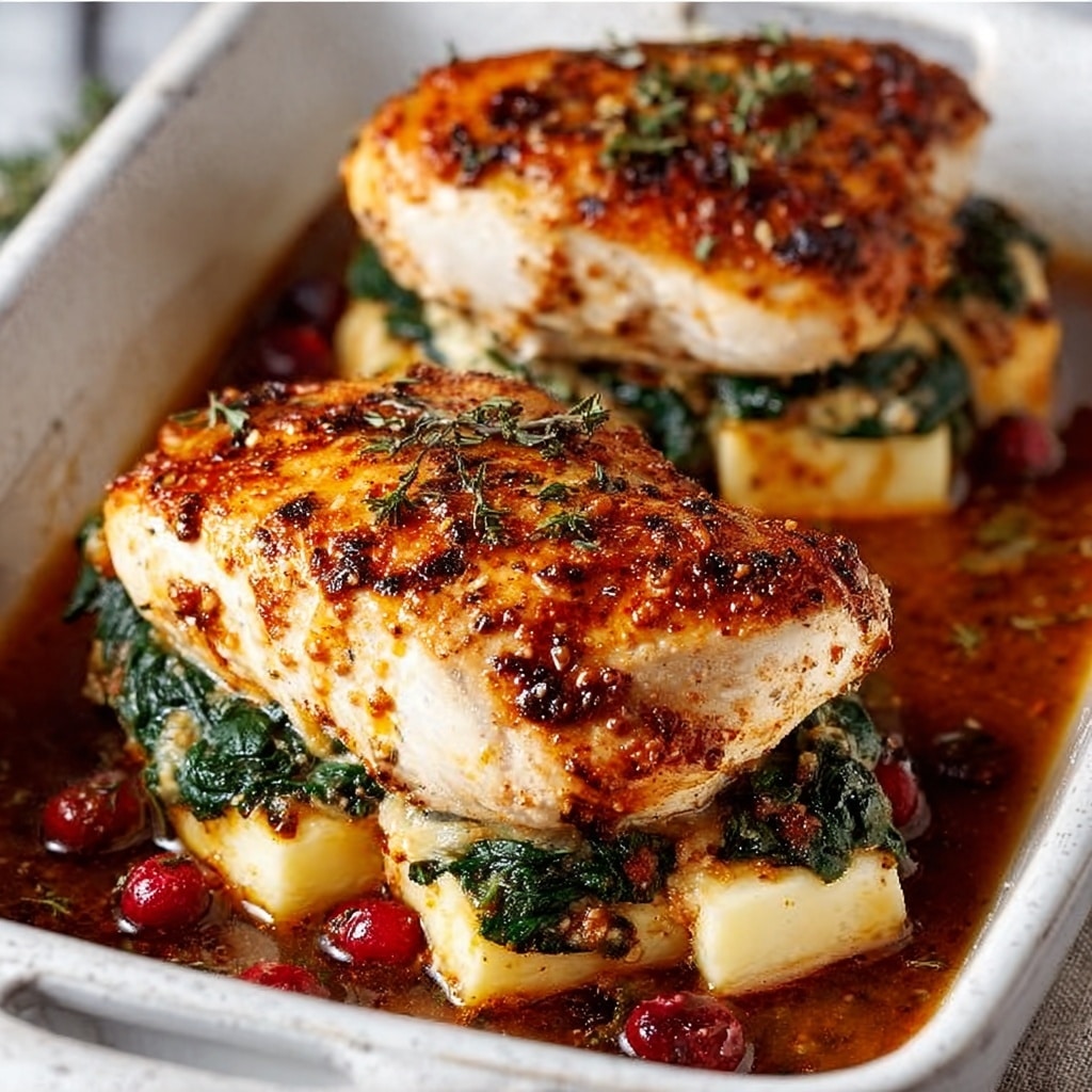 Cranberry Spinach Stuffed Chicken Breasts with Brie Recipe