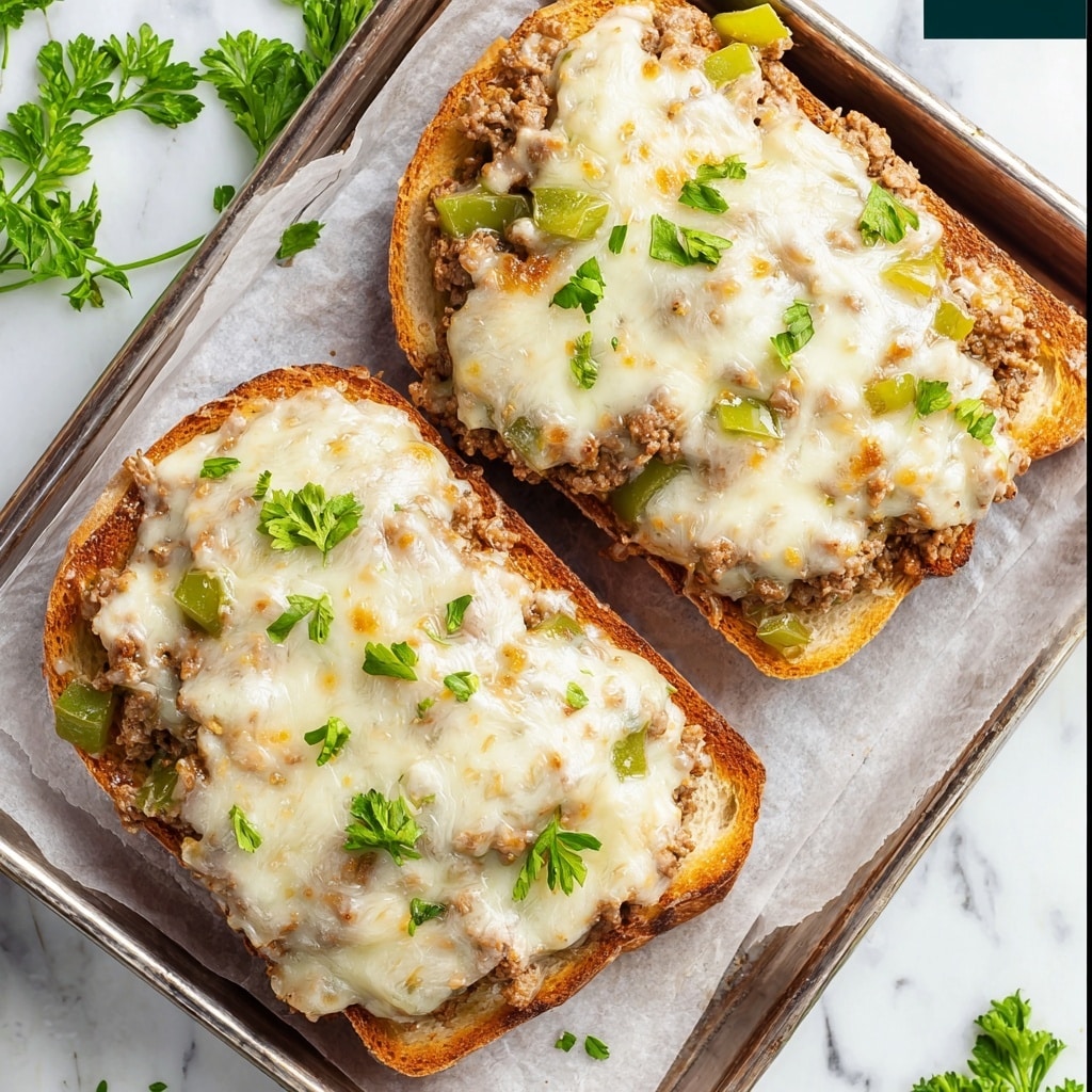 Philly Cheesesteak Garlic Bread (+Video) Recipe - Recipe Image