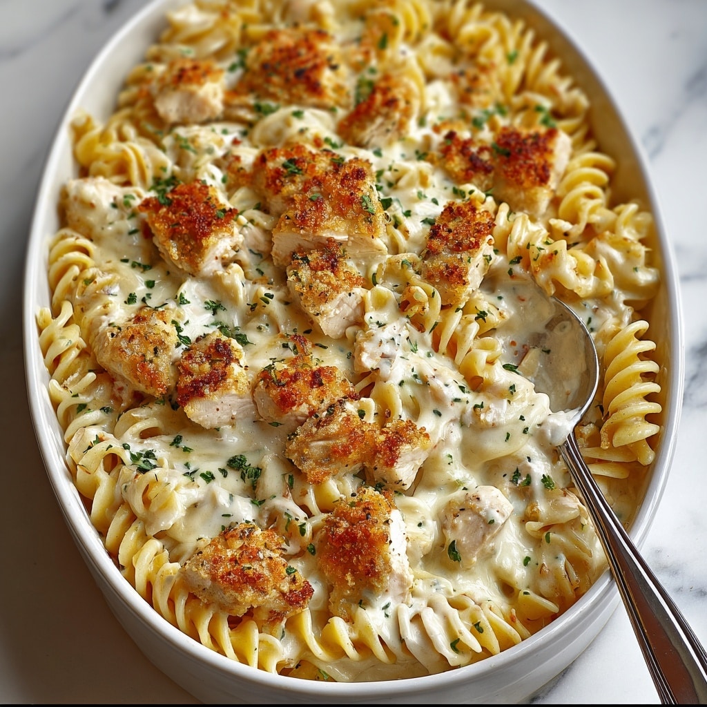 Creamy Garlic Parmesan Chicken Pasta Bake Recipe