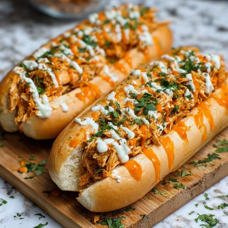 Buffalo Chicken Stuffed Cheesy Bread Subs Recipe