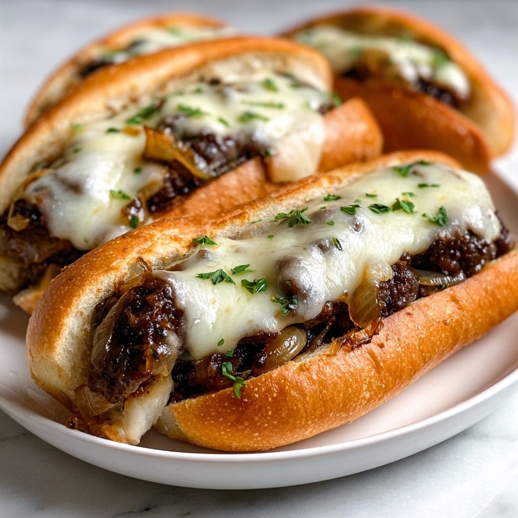 Cheesy French Onion Meatball Subs Recipe - Recipe Image