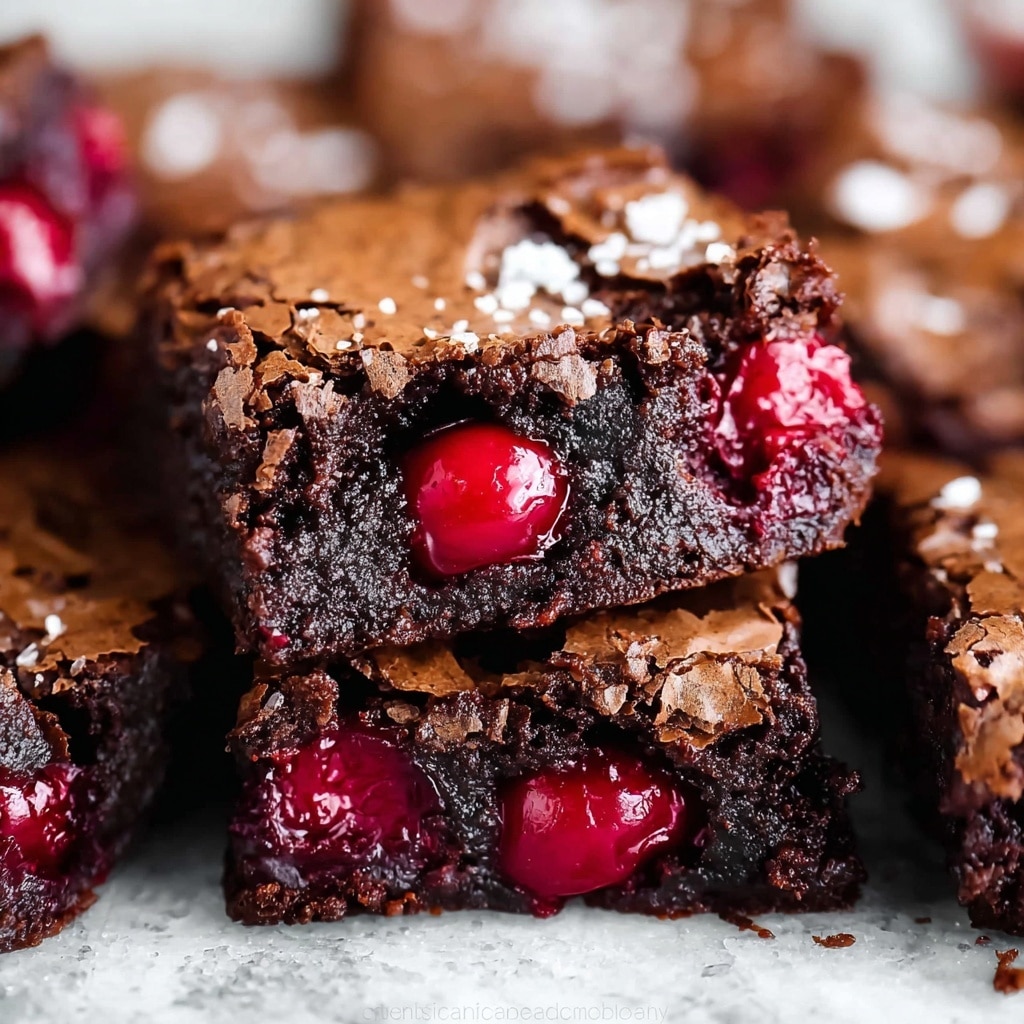 Chocolate Rhubarb Brownies Recipe - Recipe Image