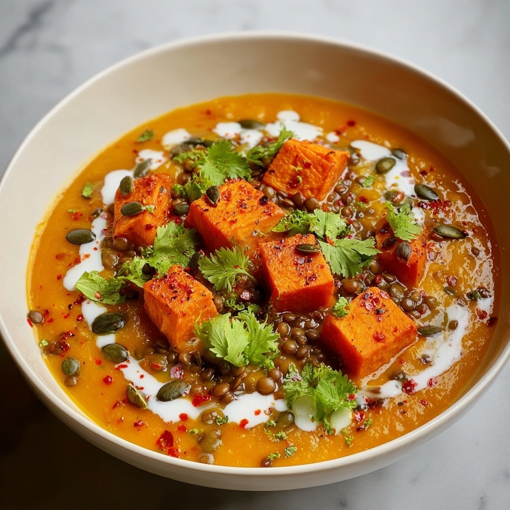 Spiced Sweet Potato Lentil Soup Recipe - Recipe Image