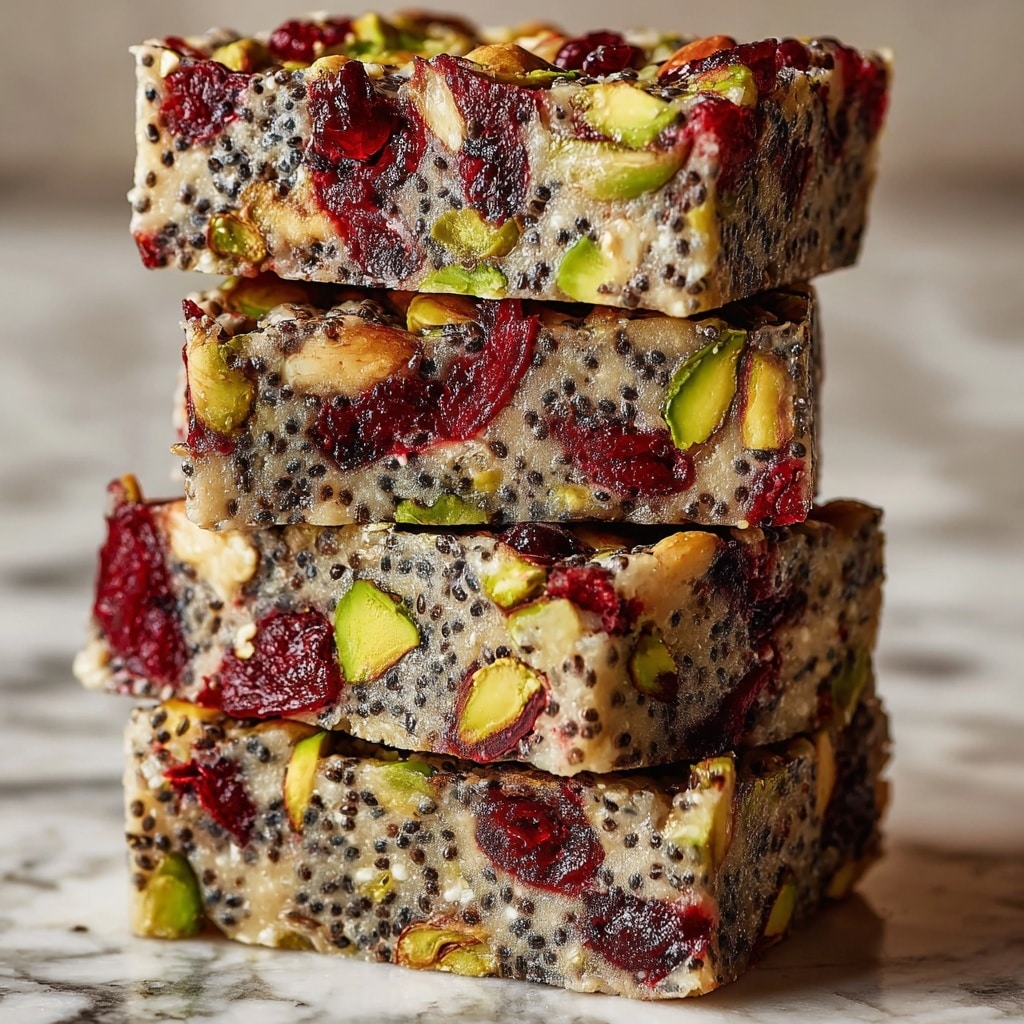 Pistachio Cranberry Chia Bars Recipe - Recipe Image
