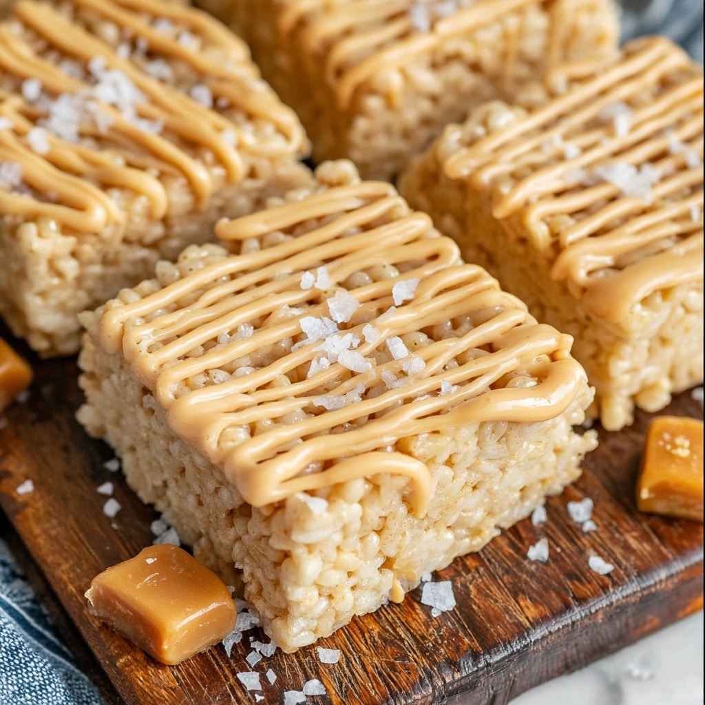 Salted Caramel Rice Krispie Treats Recipe - Recipe Image