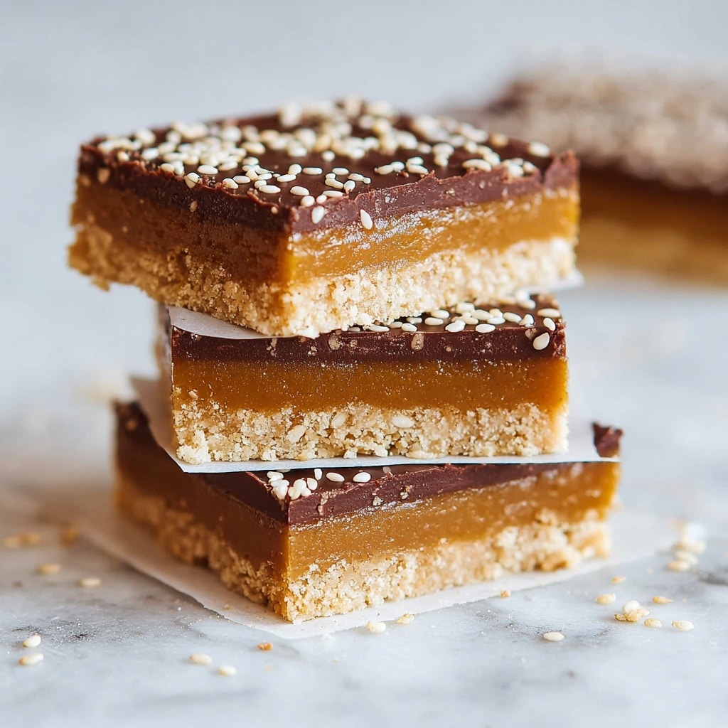 Tahini Caramel Millionaires Shortbread Recipe - Recipe Image