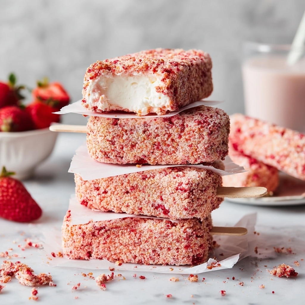 Strawberry Shortcake Ice Cream Bars Recipe - Recipe Image