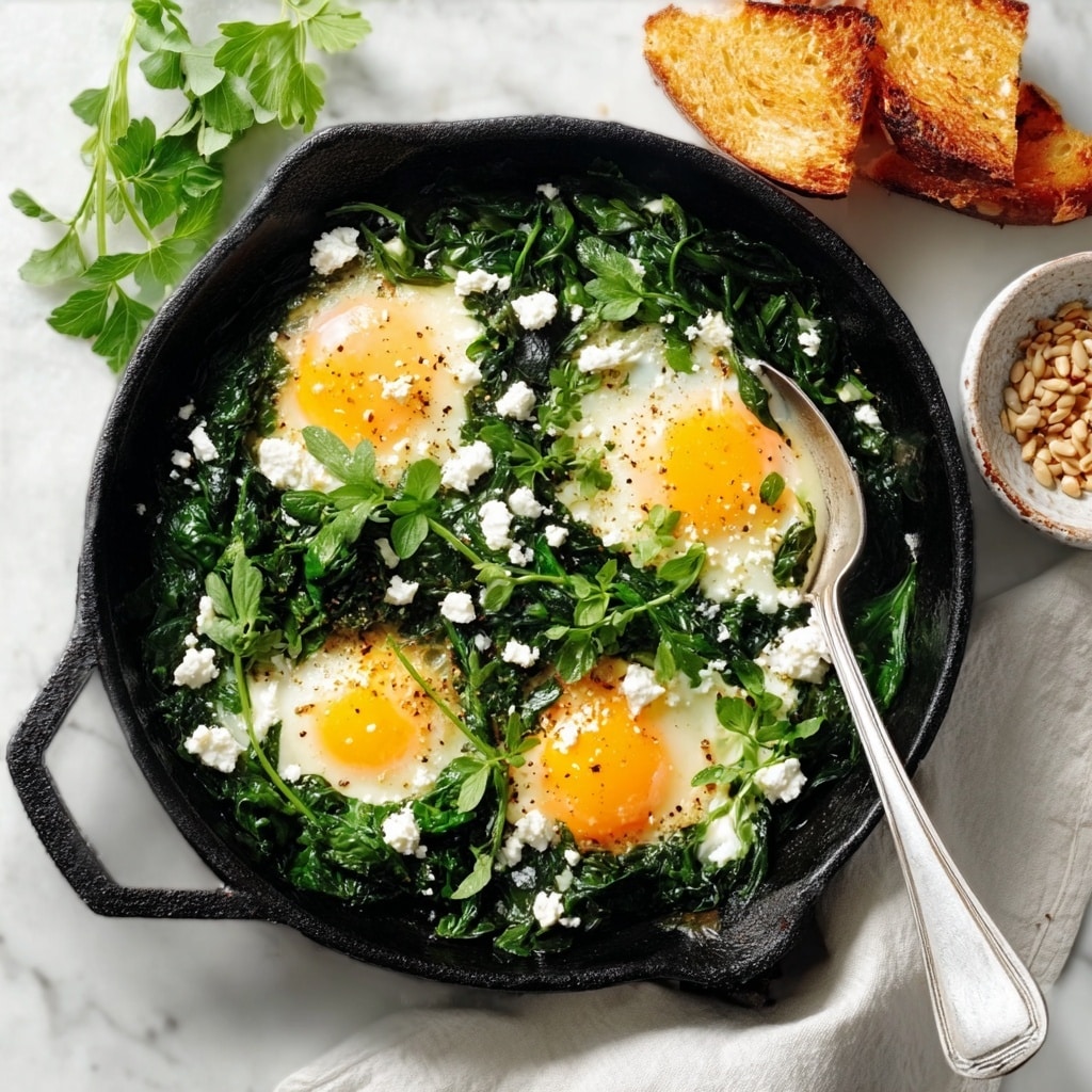 Sauteed Greens with Fried Eggs Recipe - Recipe Image