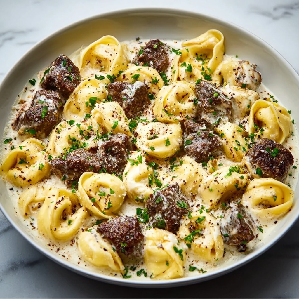 One-Skillet Beef Stroganoff Tortellini Recipe - Recipe Image