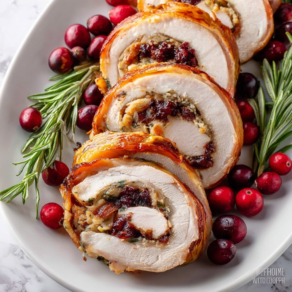 Turkey Roulade with Gruyere and Cranberries Recipe - Recipe Image