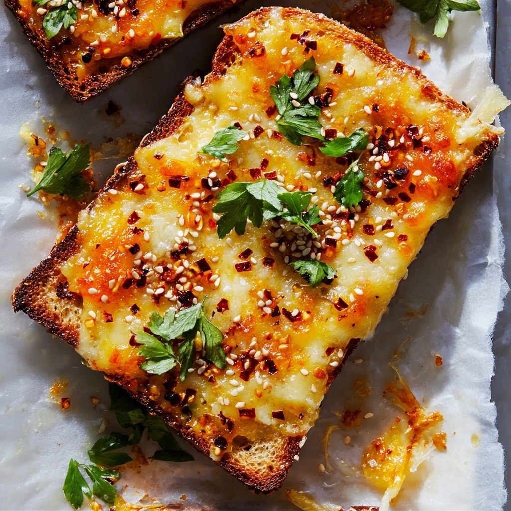 Chili Crunch Garlic Bread Recipe - Recipe Image