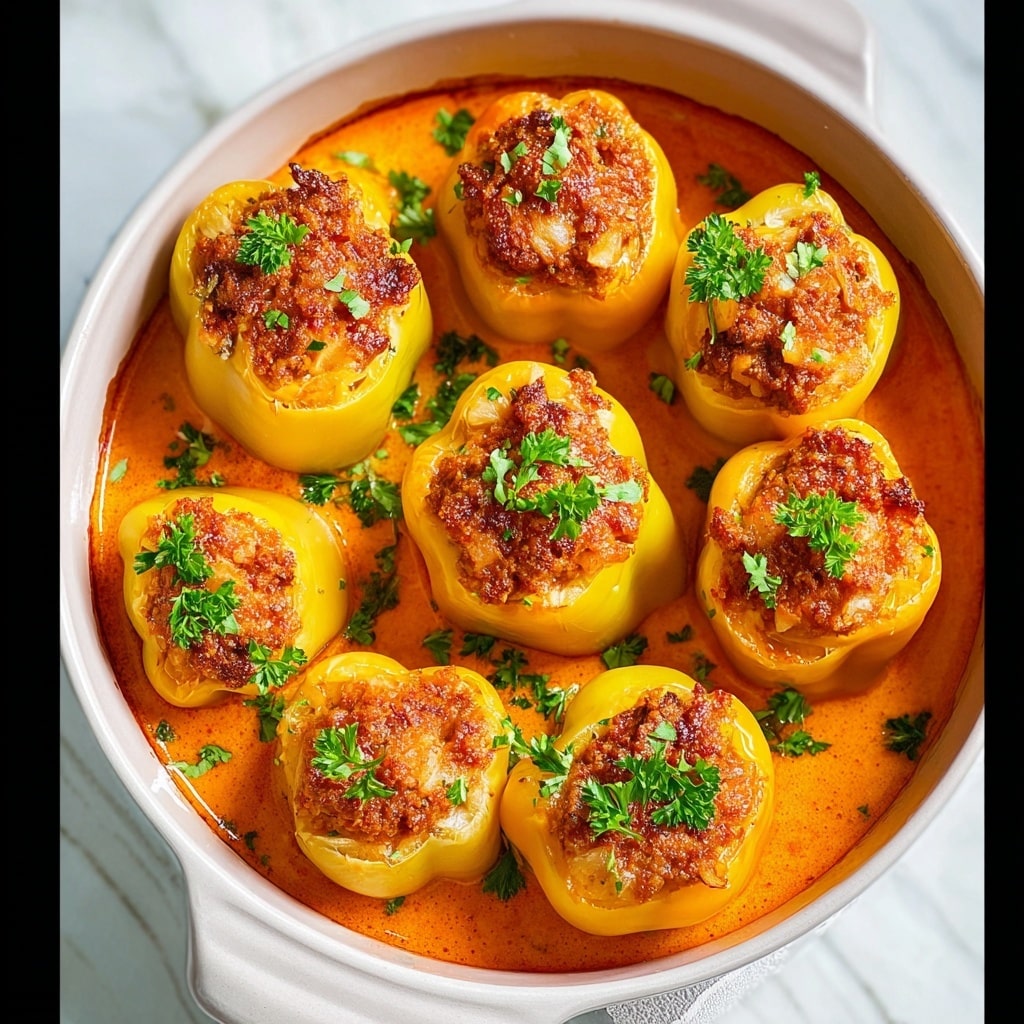 Romanian Stuffed Peppers (Ardei Umpluti) Recipe - Recipe Image