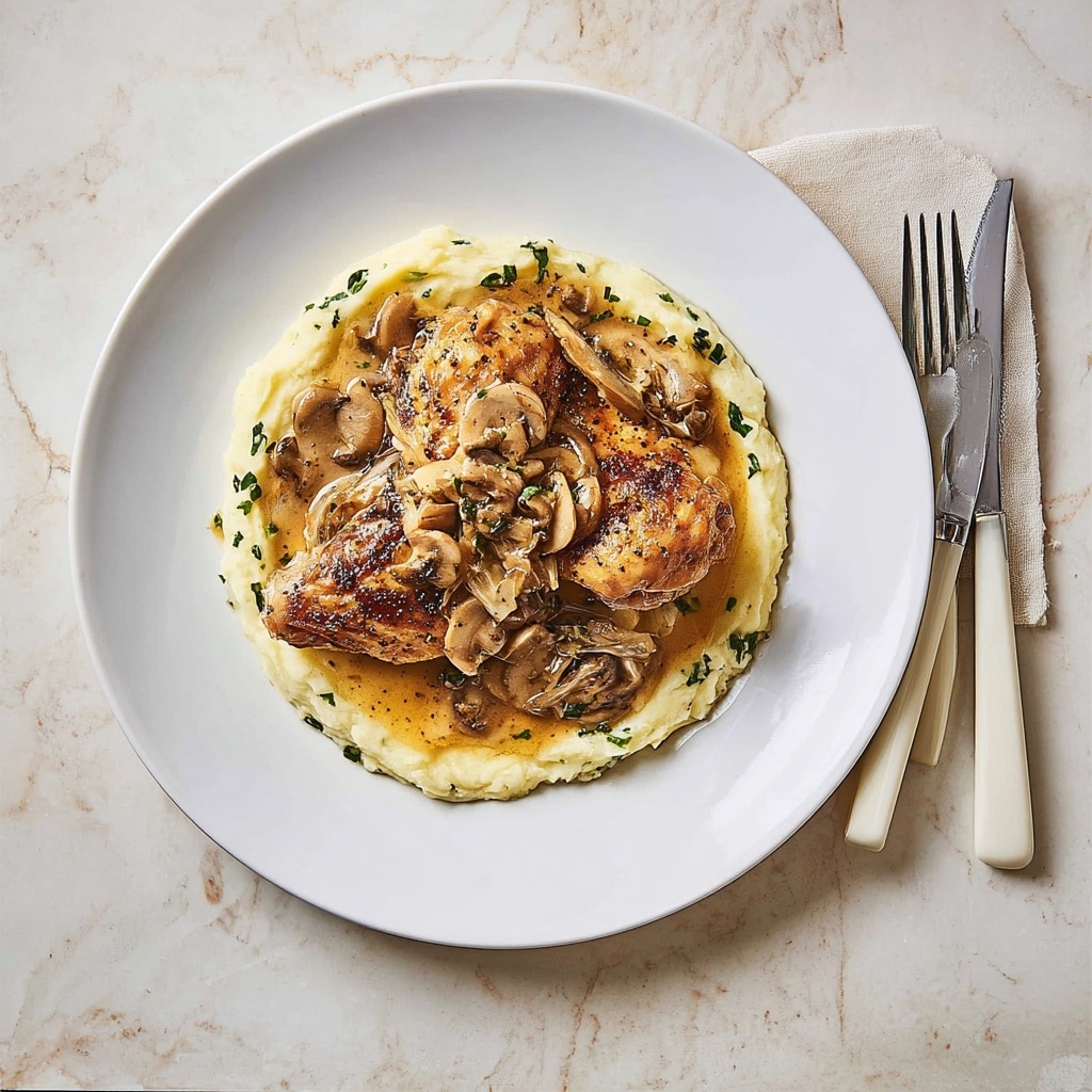 Vinegar-Braised Chicken with Herby Polenta Recipe - Recipe Image