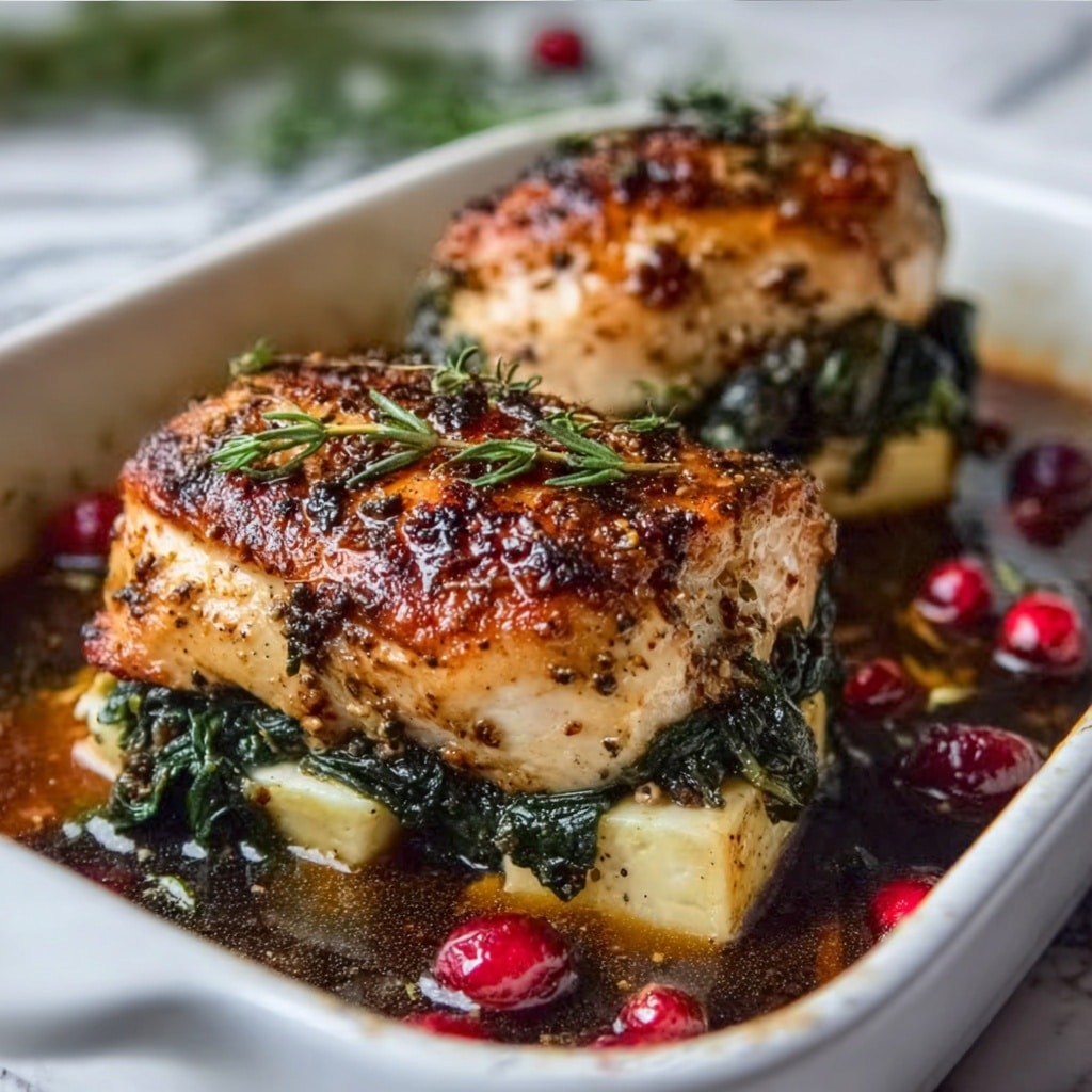 Cranberry Spinach Stuffed Chicken Breasts with Brie Recipe - Recipe Image