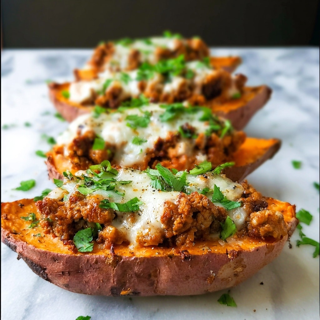 Turkey Taco Stuffed Sweet Potatoes Recipe - Recipe Image