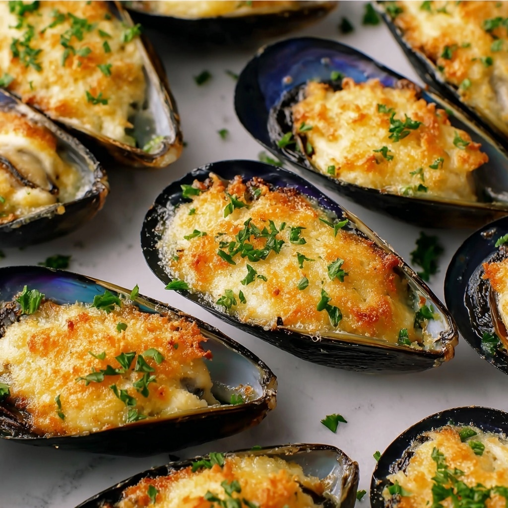 Stuffed Baked Mussels (Baked Tahong) Recipe - Recipe Image