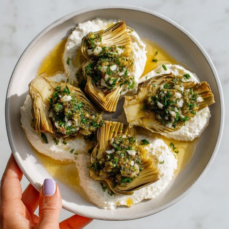Artichokes on Whipped Ricotta with Herb Gremolata Recipe