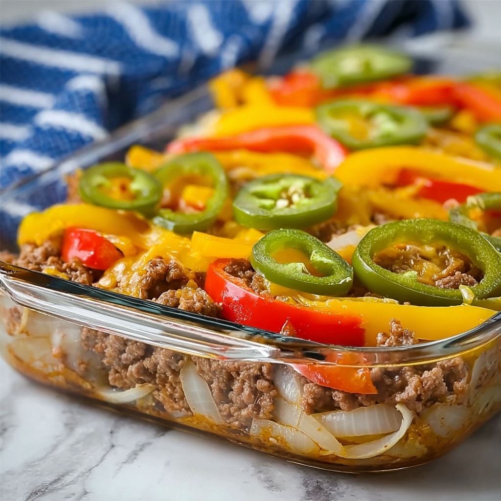 Southern Five Layer Beef Casserole Recipe - Recipe Image