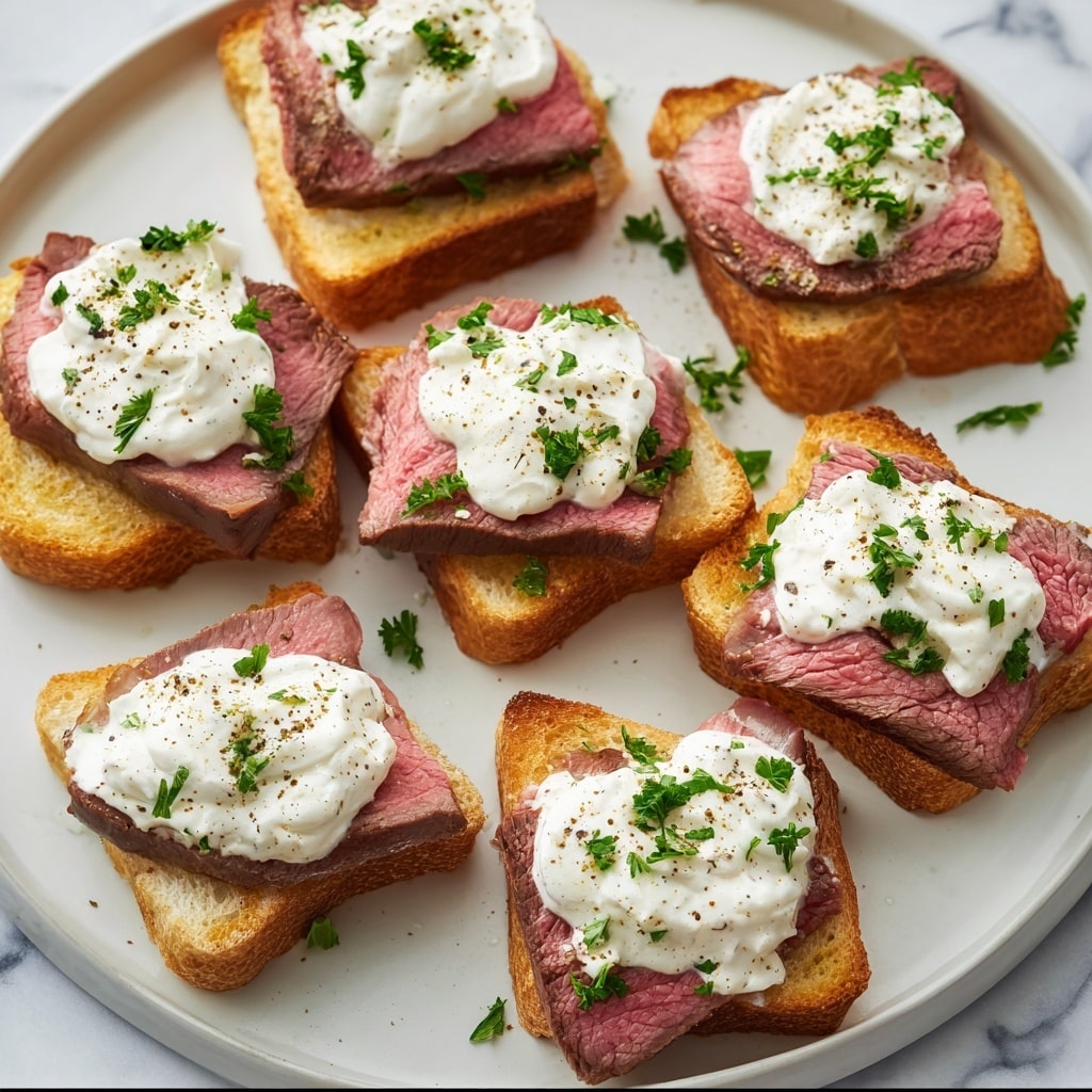 Steak Crostini with Horseradish Cream Recipe - Recipe Image