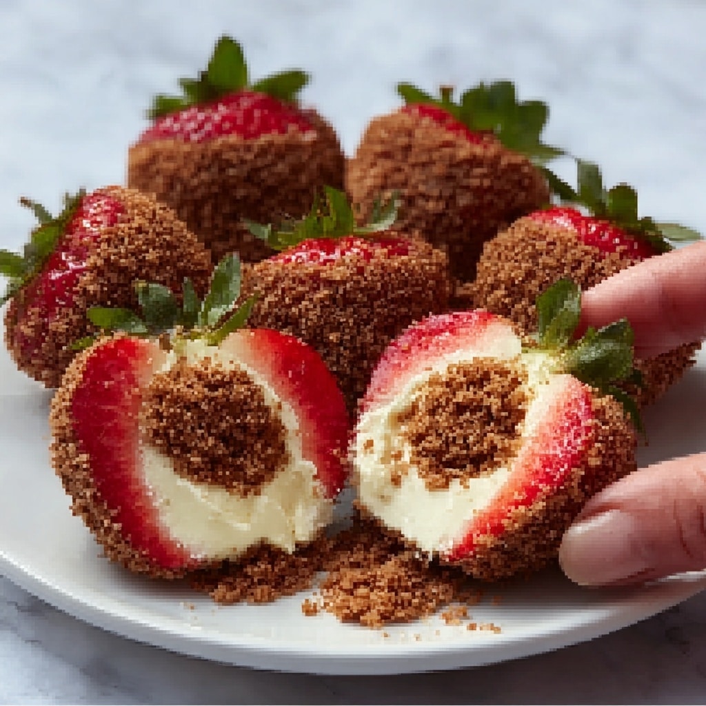 Cookie Butter Cheesecake Stuffed Strawberries Recipe - Recipe Image