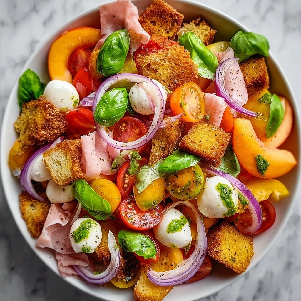 Peach Panzanella Salad Recipe - Recipe Image