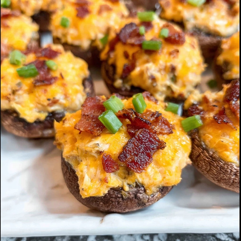 Buffalo Chicken Stuffed Mushrooms Recipe - Recipe Image