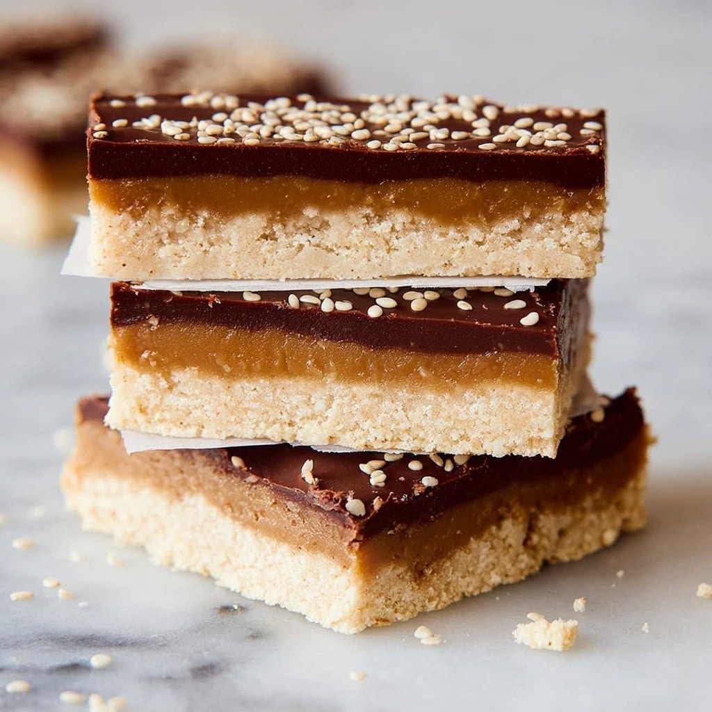 Tahini Caramel Millionaires Shortbread Recipe - Recipe Image